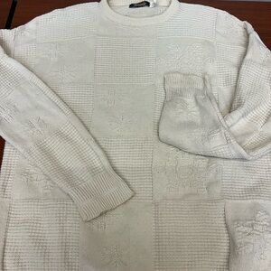 Elegant Cream Knit Crewneck Sweater